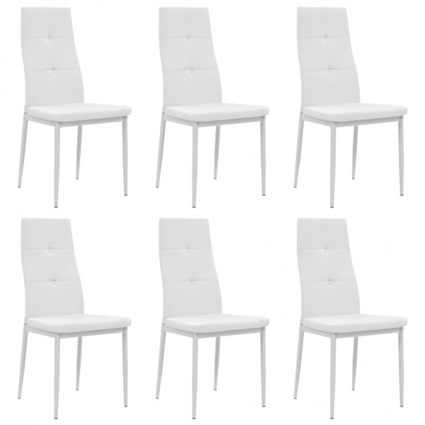 Sillas comedor 6 unidades cuero artificial blanco