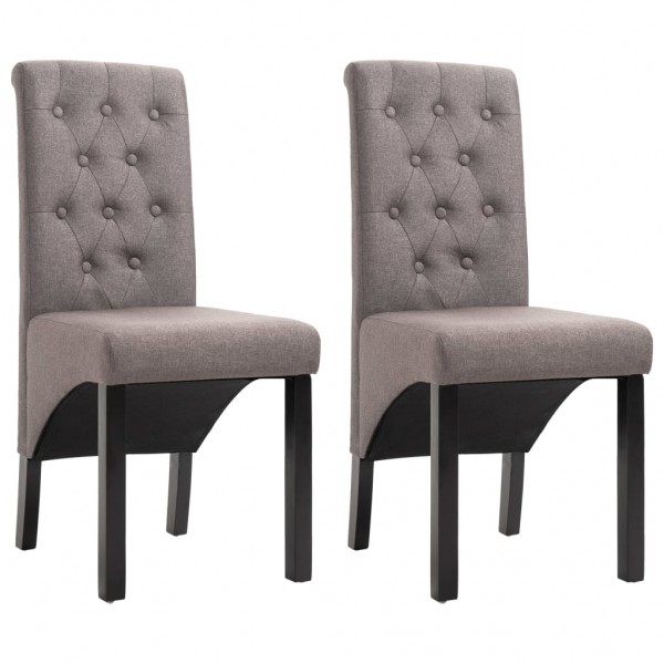 Sillas de comedor 2 unidades de tela gris taupe