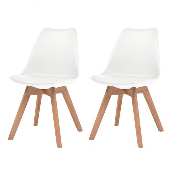 Sillas de comedor 2 unidades plástico blanco