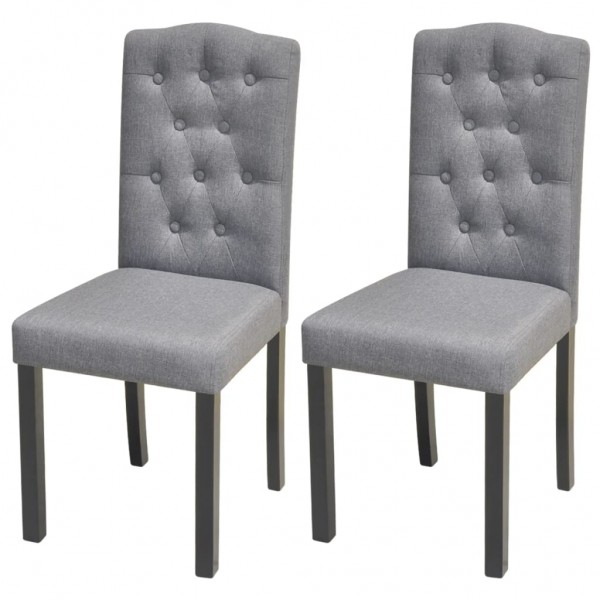 Sillas de comedor 2 unidades tela gris