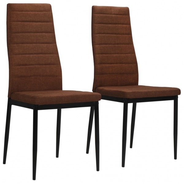 Sillas de comedor 2 unidades tela marrón
