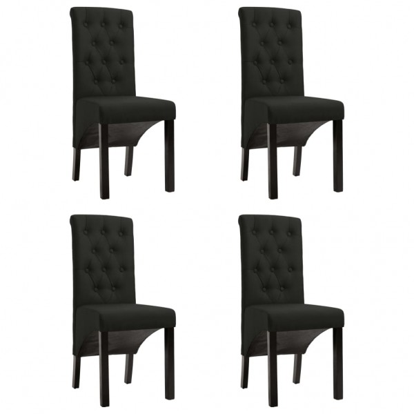 Sillas de comedor 4 unidades de tela negra
