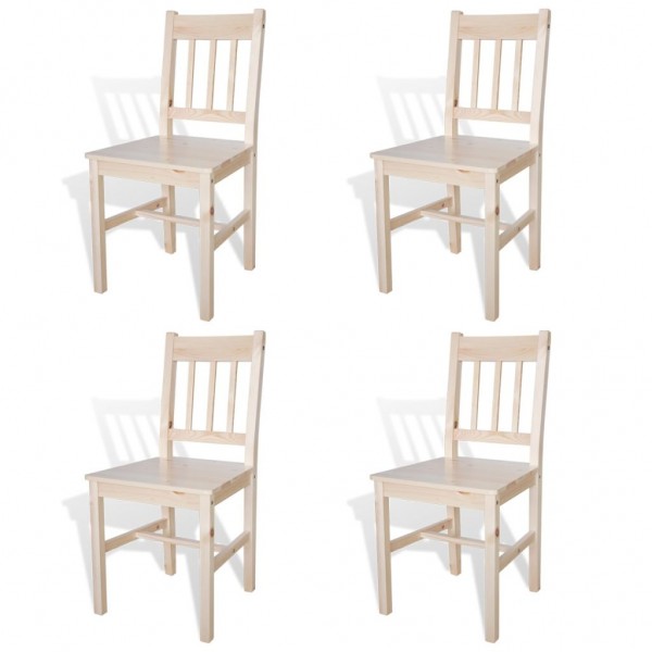 Sillas de comedor 4 unidades madera de pino