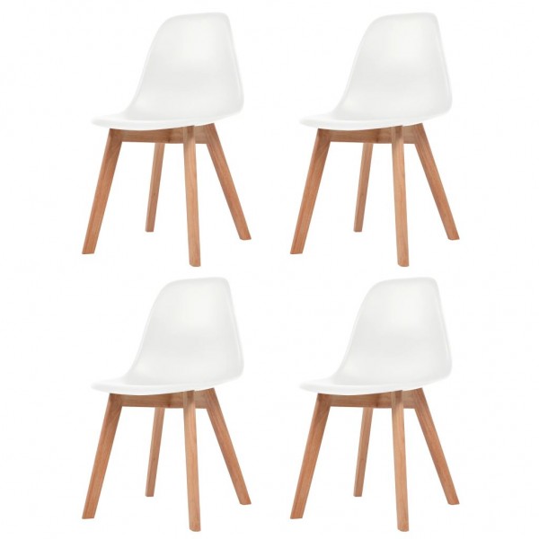Sillas de comedor 4 unidades plástico blanco