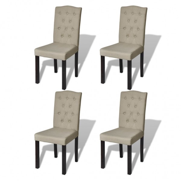 Sillas de comedor 4 unidades tela camel