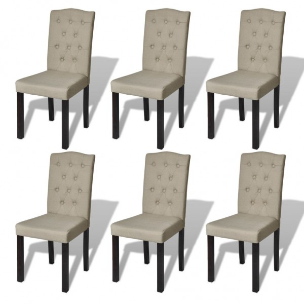Sillas de comedor 6 unidades de tela camel