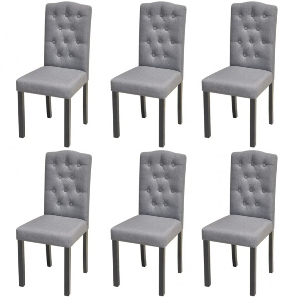Sillas de comedor 6 unidades de tela gris