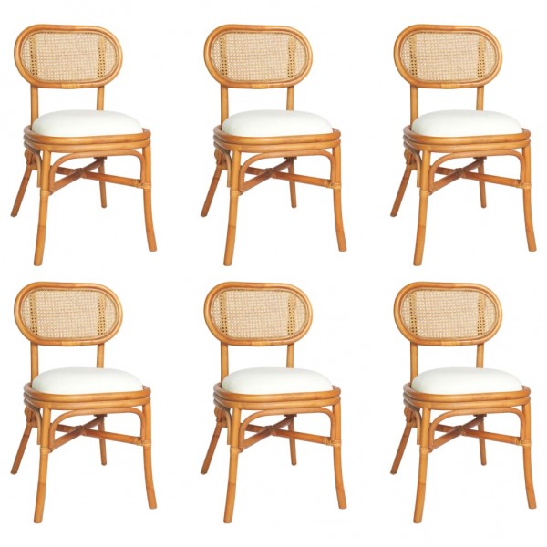 Sillas de comedor 6 unidades lino marrón claro