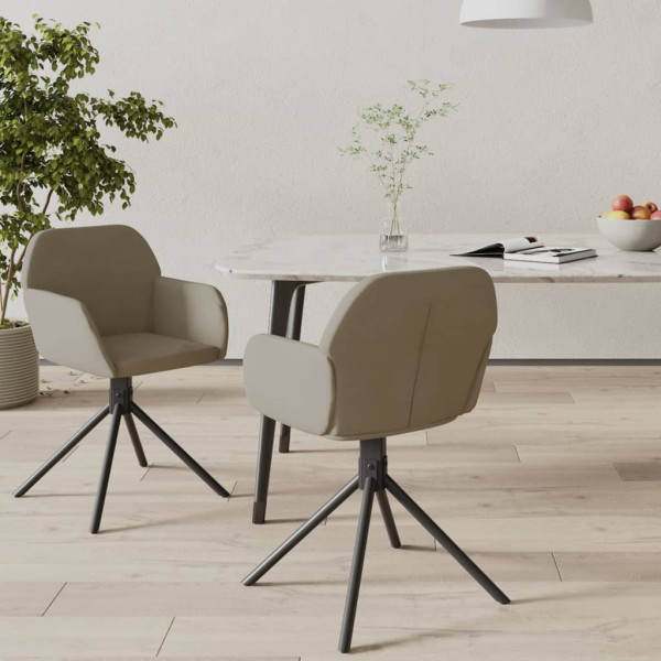 Sillas de comedor giratorias 2 unidades terciopelo gris claro