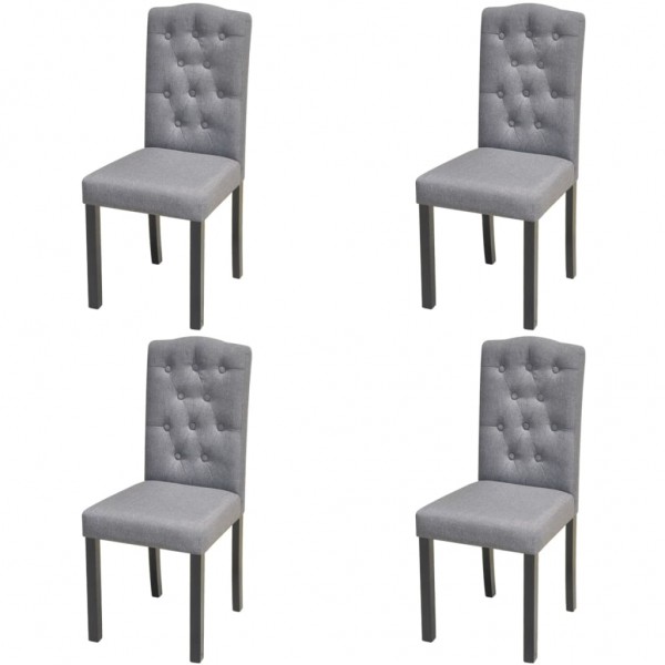Sillas de comedor giratorias 4 unidades tela gris