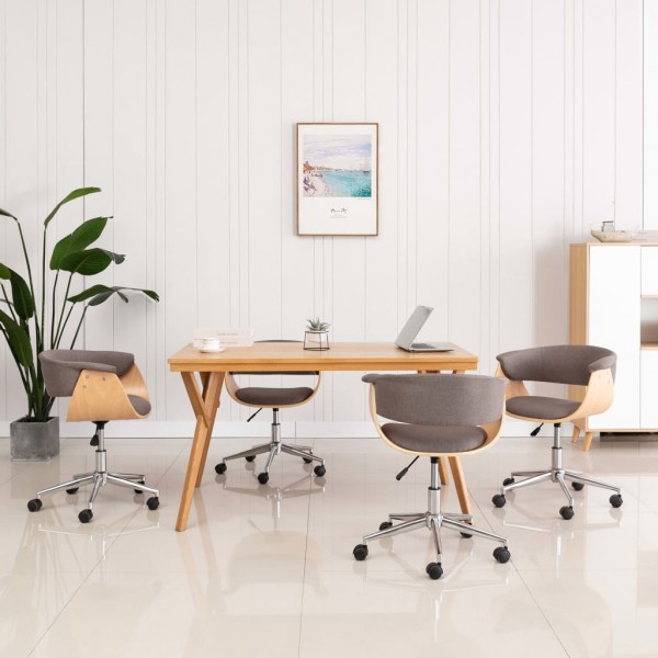 Sillas de comedor giratorias 4 unidades tela taupe