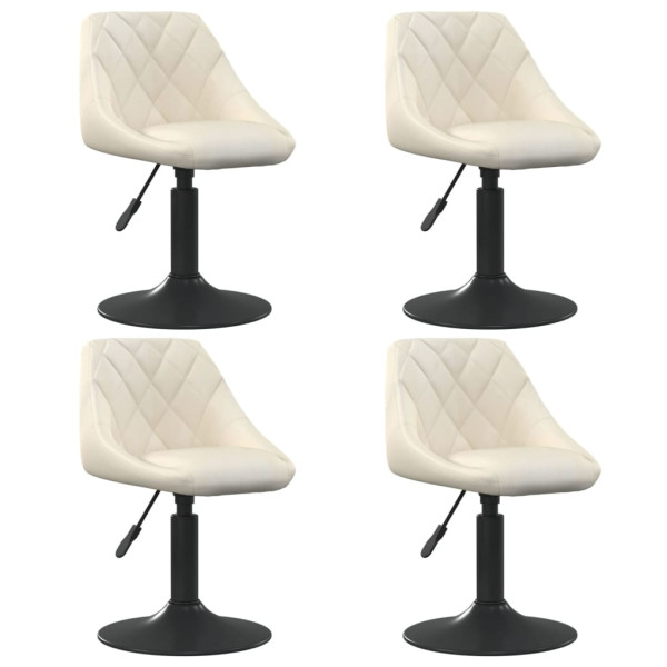 Sillas de comedor giratorias 4 unidades terciopelo crema