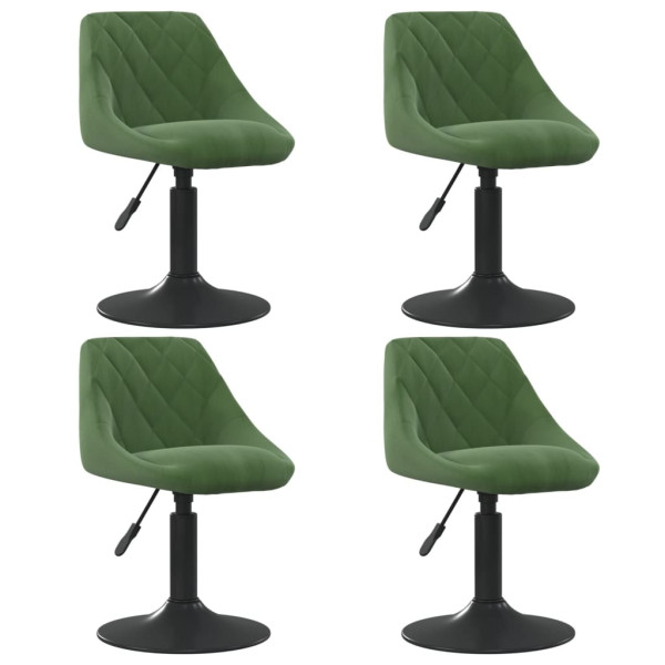 Sillas de comedor giratorias 4 unidades terciopelo verde oscuro