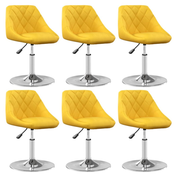 Sillas de comedor giratorias 6 uds terciopelo amarillo mostaza