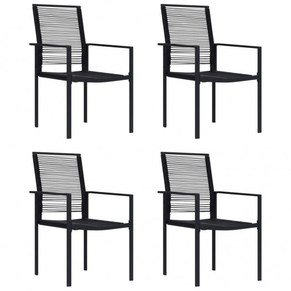 Sillas de jardín 4 unidades ratán de PVC negro