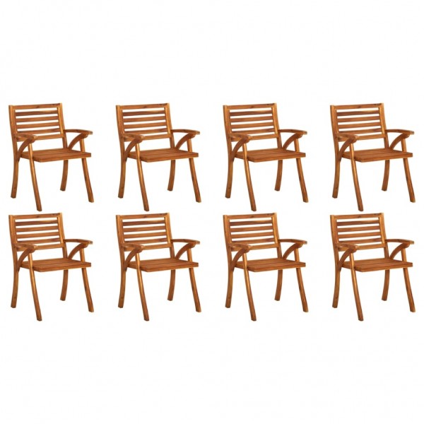 Sillas de jardín 8 uds madera maciza de teca