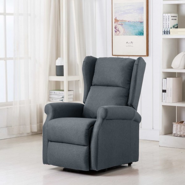 Sillón de masaje con sistema de elevación tela gris claro