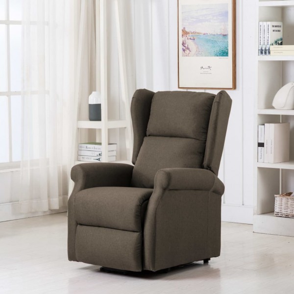 Sillón elevable tela gris taupe