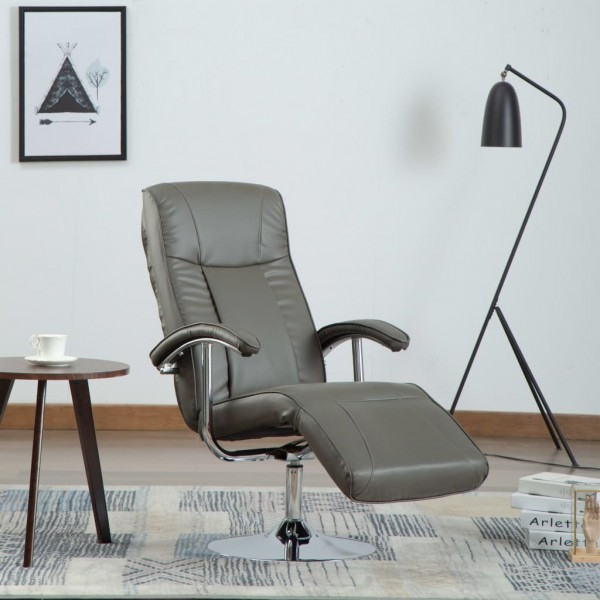 Sillón para la televisión de cuero sintético gris