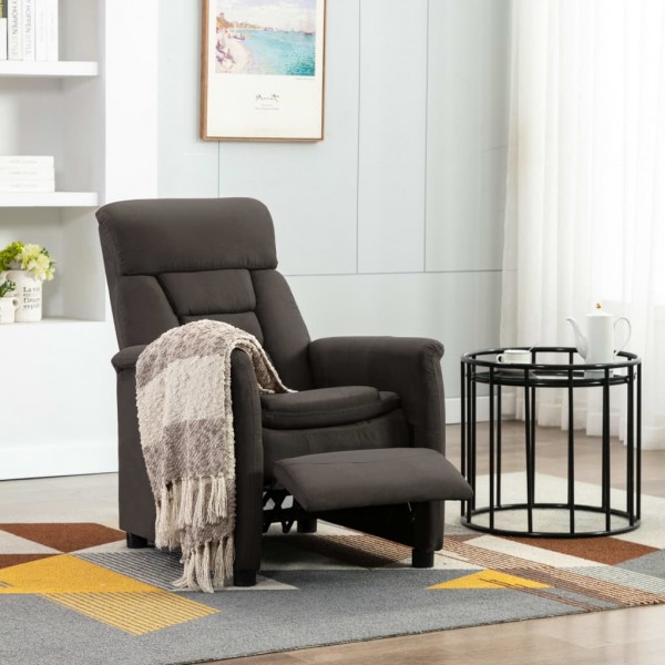 Sillón reclinable de cuero sintético gris taupe