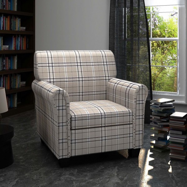 Sillón sofá con asiento acolchado de color crema