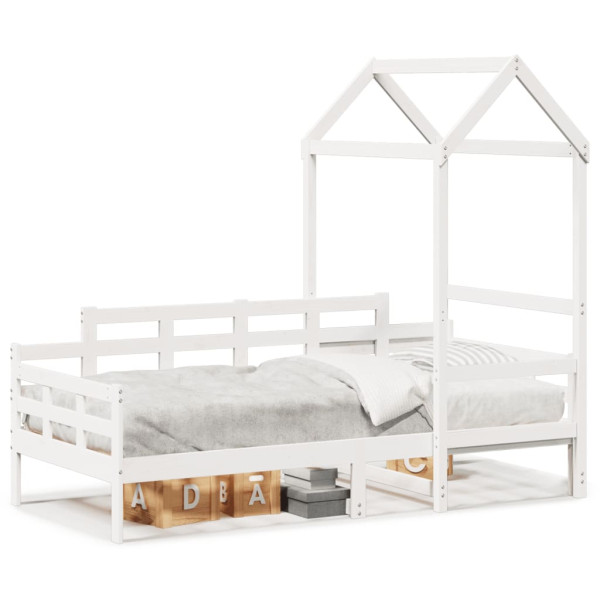 Sofá cama madera maciza de pino blanco 80x200 cm