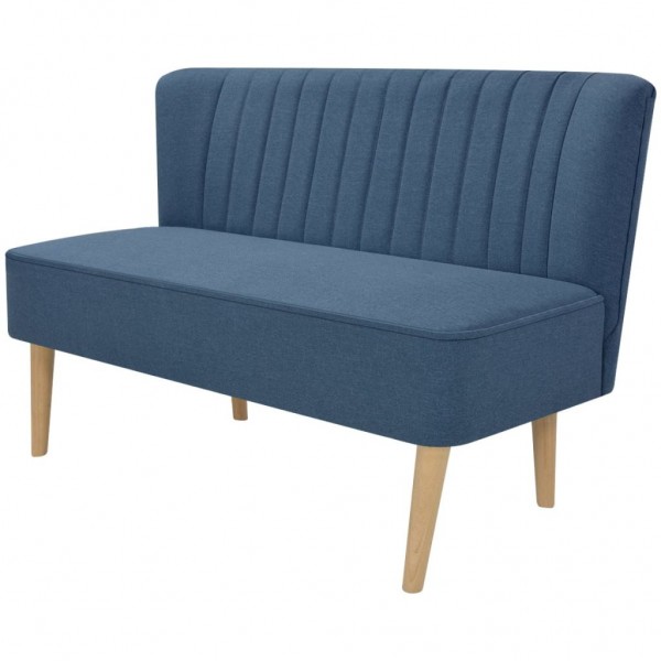 Sofá de tela azul 117x55.5x77 cm