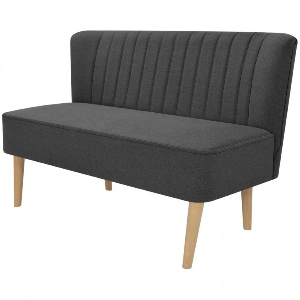 Sofá de tela gris oscuro 117x55.5x77 cm