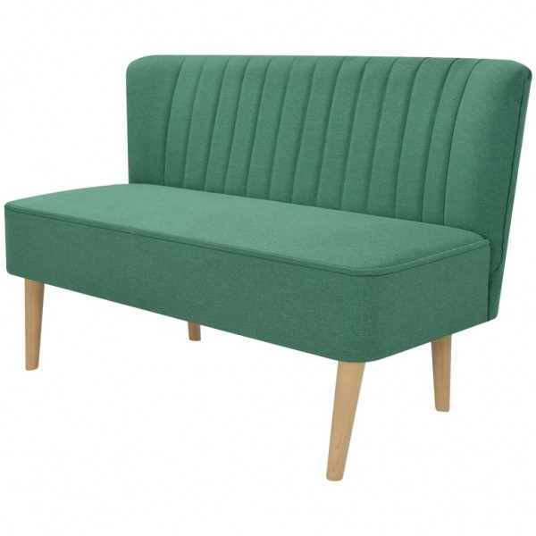 Sofá de tela verde 117x55.5x77 cm
