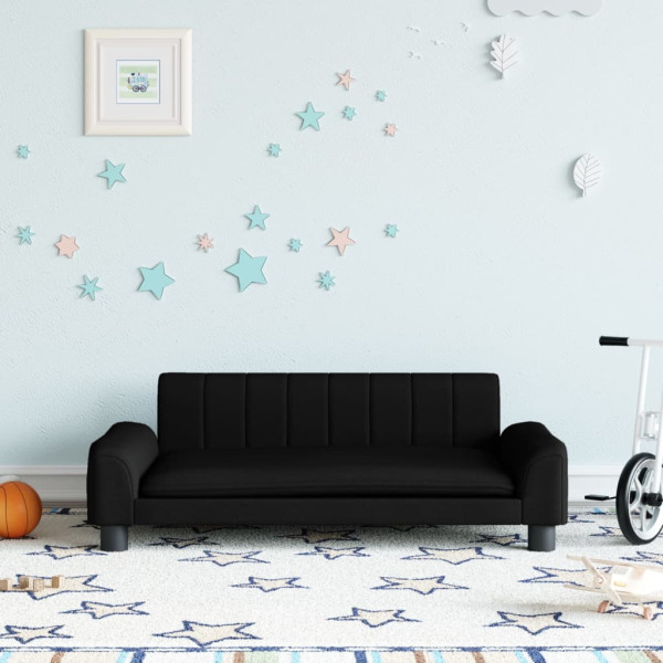 Sofá para niños de tela negro 90x53x30 cm