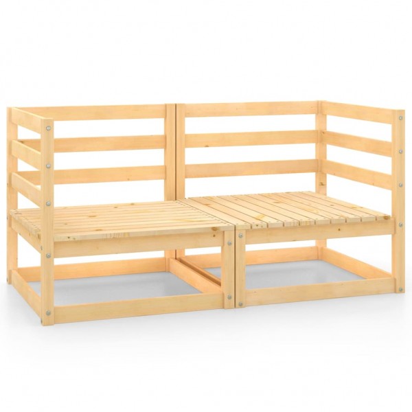 Sofás de esquina de jardín 2 uds madera maciza de pino