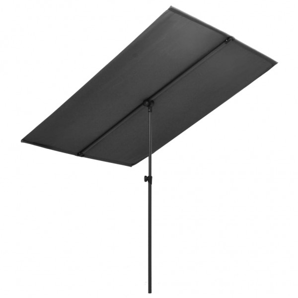 Sombrilla de jardín palo de aluminio gris antracita 180x110 cm