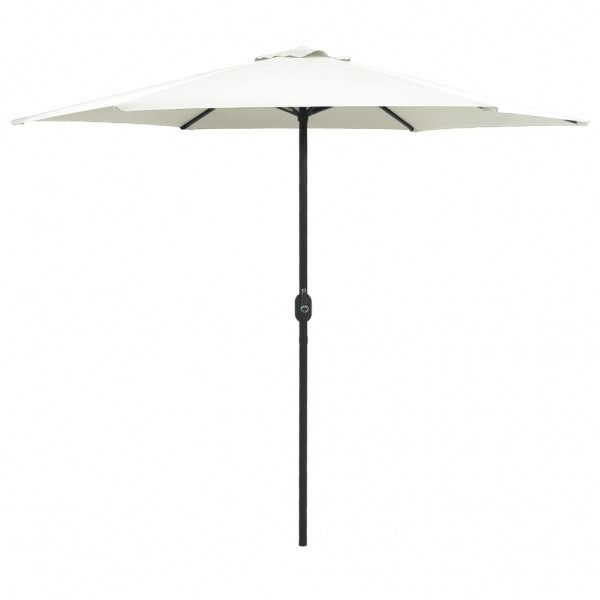 Sombrilla de jardín y palo de aluminio blanco arena 270x246 cm