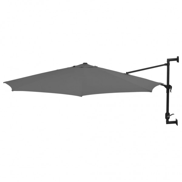 Sombrilla de pared con barra de metal 300 cm antracita