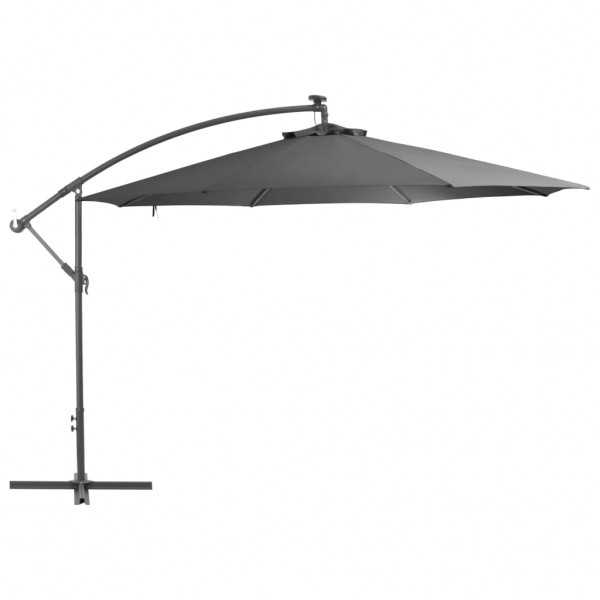 Sombrilla voladiza con poste de aluminio 350 cm gris antracita