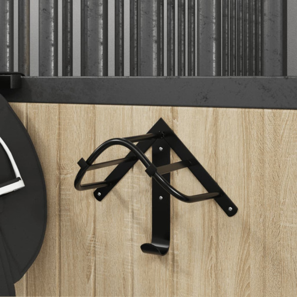 Soporte de bridas de pared de hierro negro