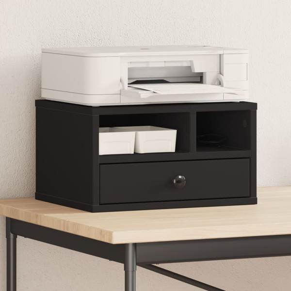 Soporte de impresora madera ingeniería negro 40x32x22.5 cm