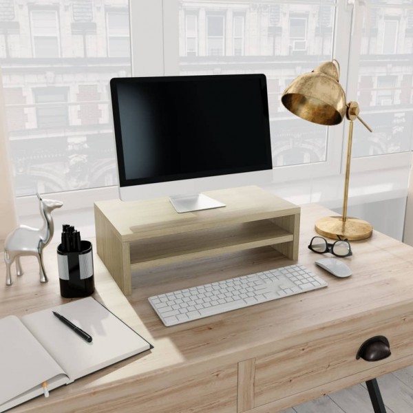 Soporte de monitor madera contrachapada roble sonoma 42x24x13cm