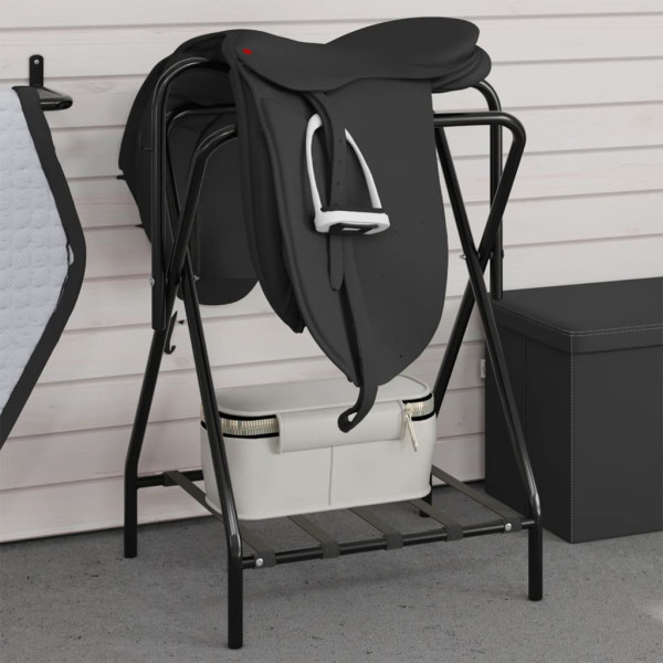 Soporte de montura plegable de pie independiente hierro negro