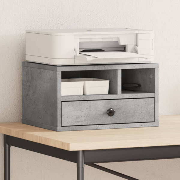 Soporte impresora madera ingeniería gris hormigón 40x32x22.5 cm