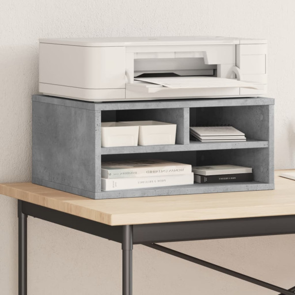 Soporte impresora madera ingeniería gris hormigón 49x40x22.5 cm