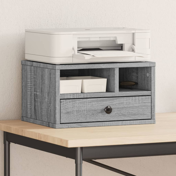 Soporte impresora madera ingeniería gris Sonoma 40x32x22.5 cm
