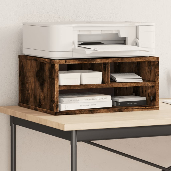 Soporte impresora madera ingeniería roble ahumado 49x40x22.5 cm