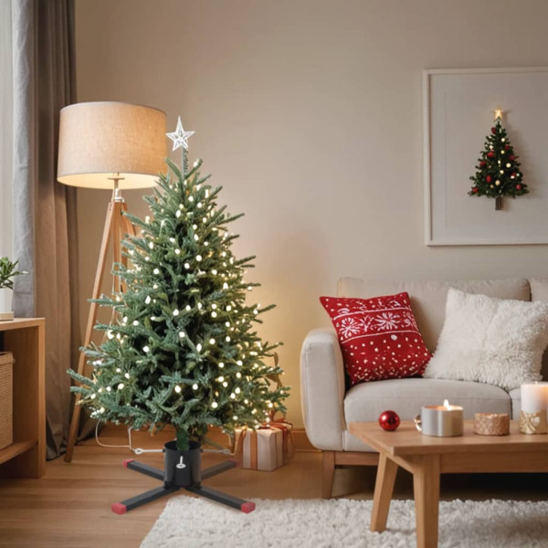 Soporte para árbol de Navidad negro 61x61x15.5 cm