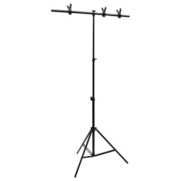 Soporte para fondos en forma de T negro 91x60x(70-200) cm