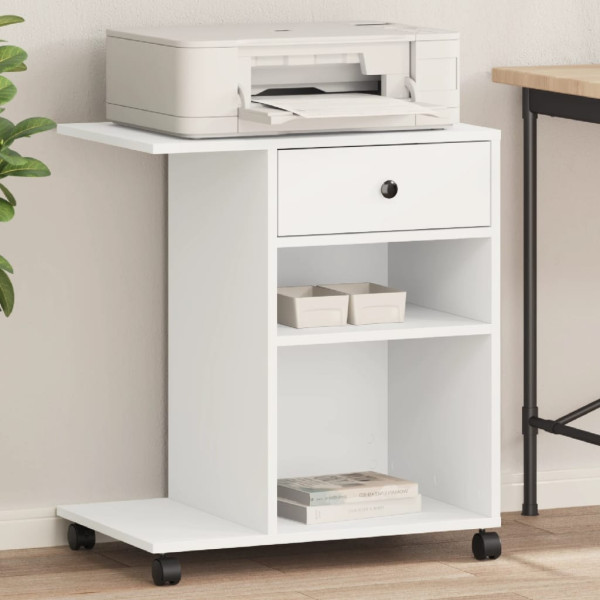 Soporte para impresora con ruedas blanco 60x40x68.5 cm