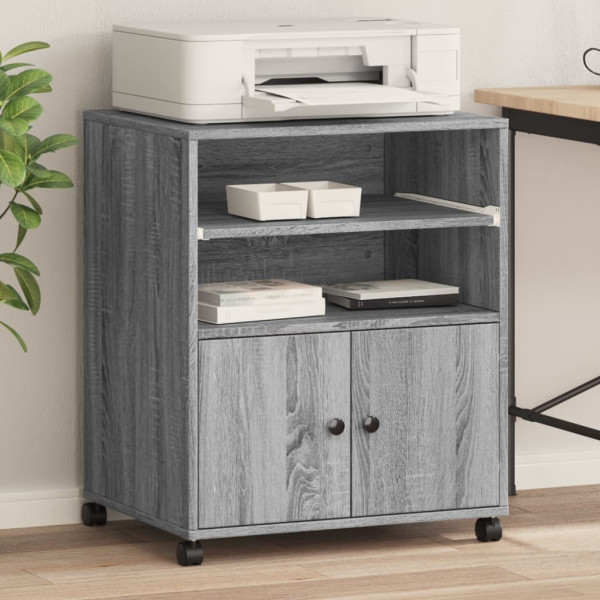 Soporte para impresora con ruedas gris Sonoma 60x48x74 cm