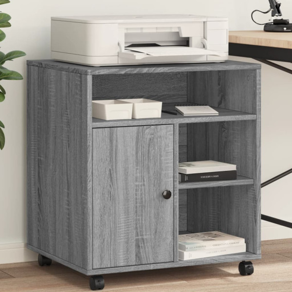 Soporte para impresora con ruedas gris Sonoma 60x50x67 cm