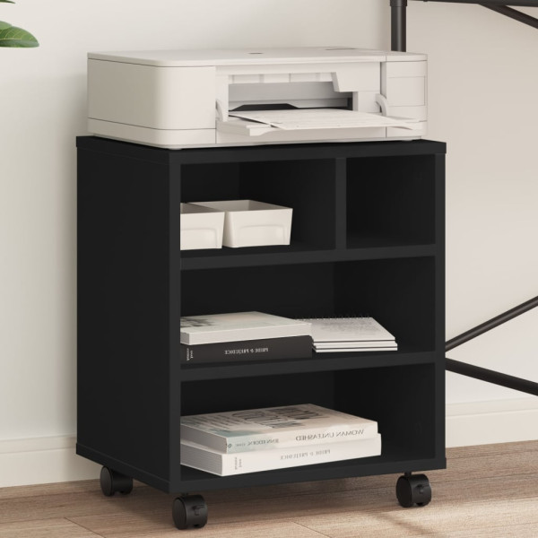 Soporte para impresora con ruedas negro 41x32x48 cm