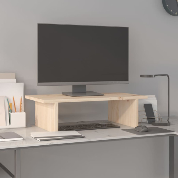 Soporte para monitor madera maciza de pino 50x27x15 cm